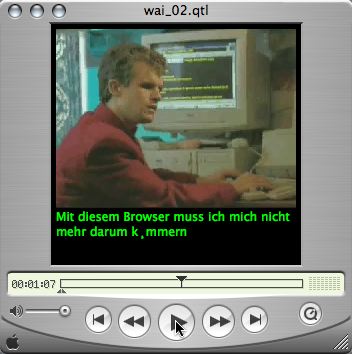 German-language captioning example with „können“ misrendered