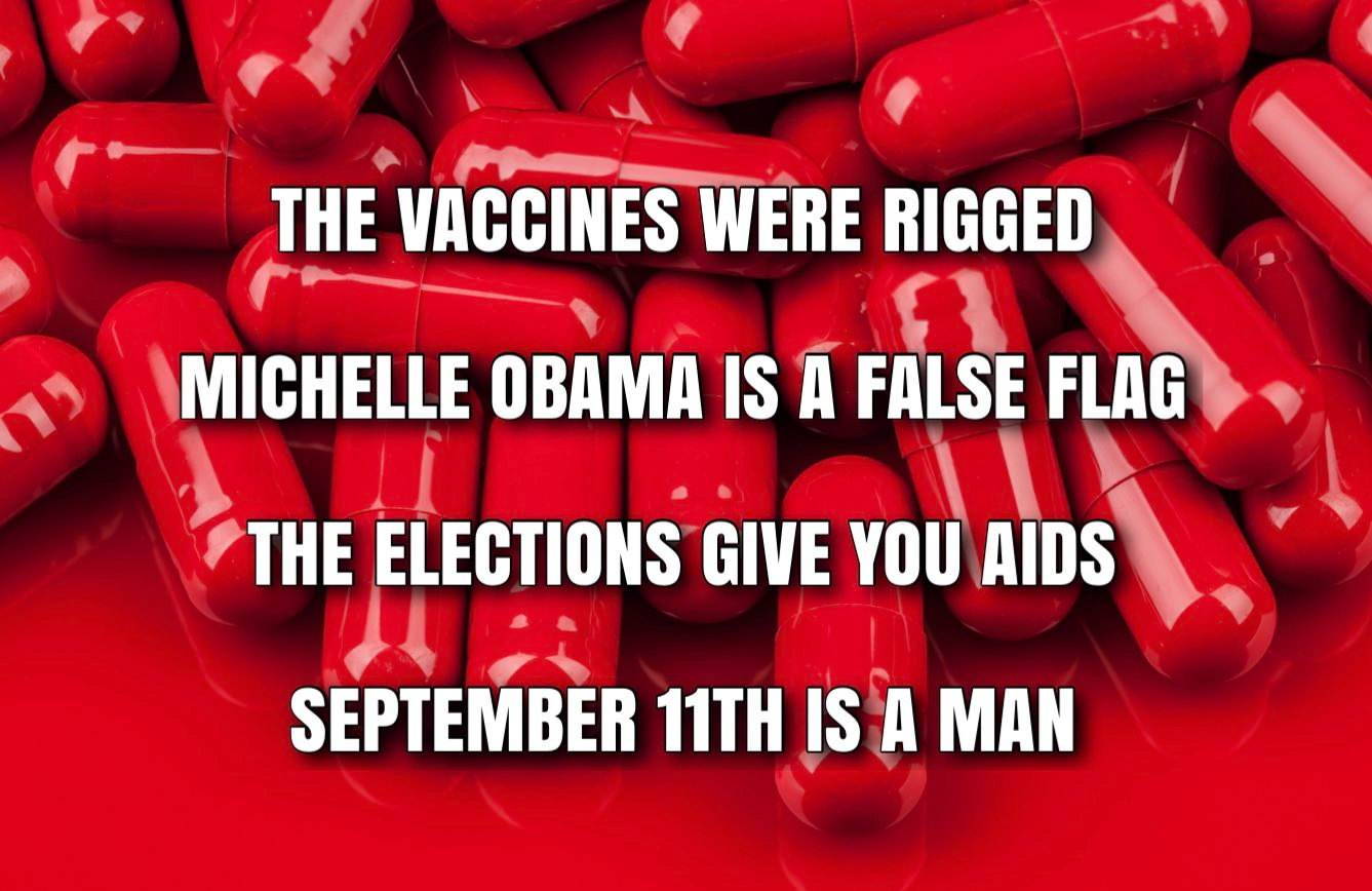 The vaccines were rigged · Michelle Obama is a false flag · The elections give you AIDS · September 11th is a man